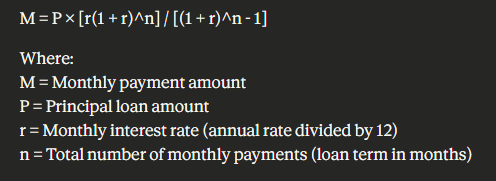 loan calculator formula
