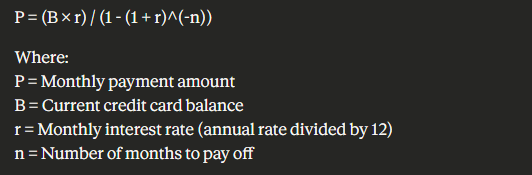 monthly payment formula